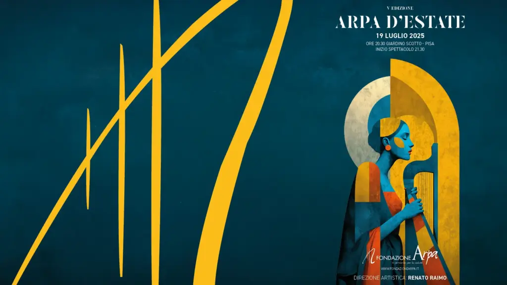 Locandina Arpa d'estate 19 luglio 2025 al Giardino Scotto di Pisa