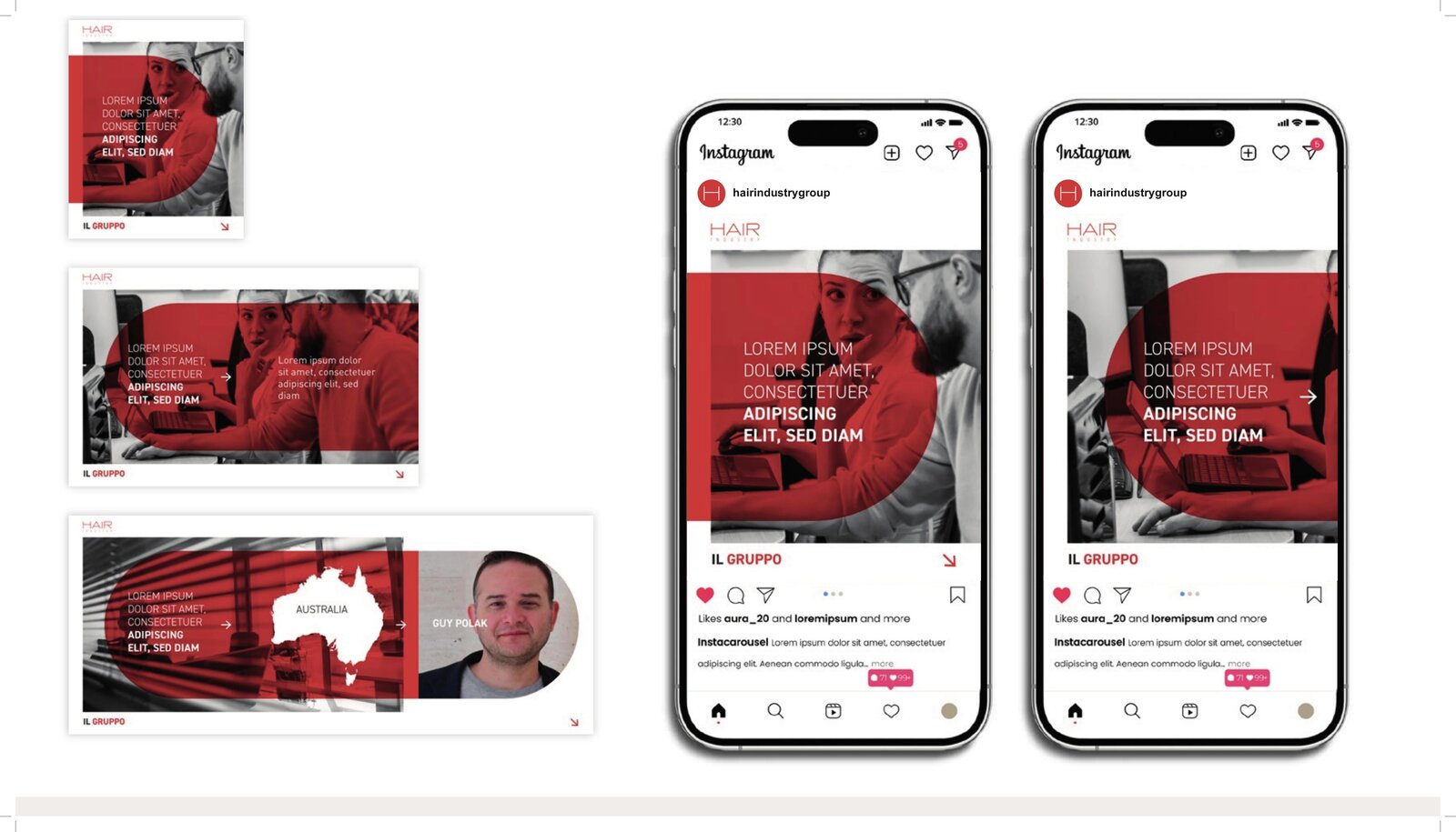 Campagna social Hair Industry mockup smartphone Instagram, comunicazione corporate