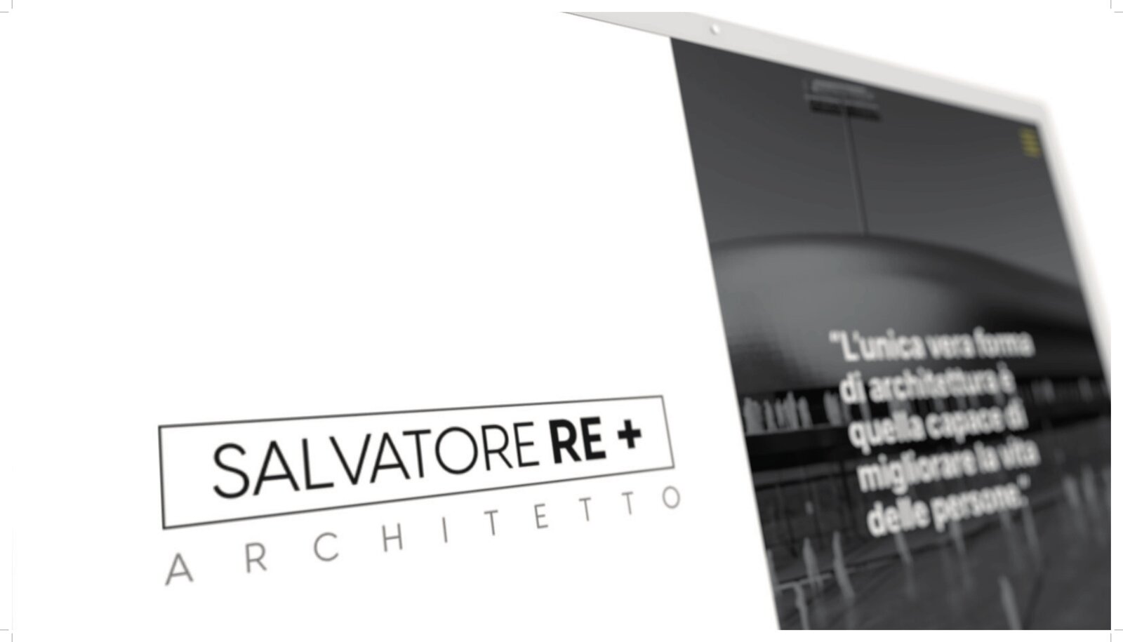 Brochure case study Salvatore Re architetto con citazione su architettura