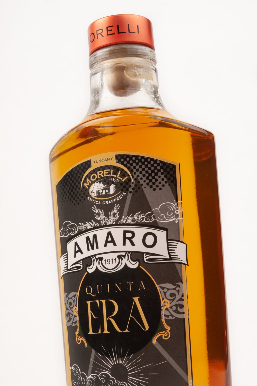 Amaro Quinta Era Morelli, etichetta e bottiglia