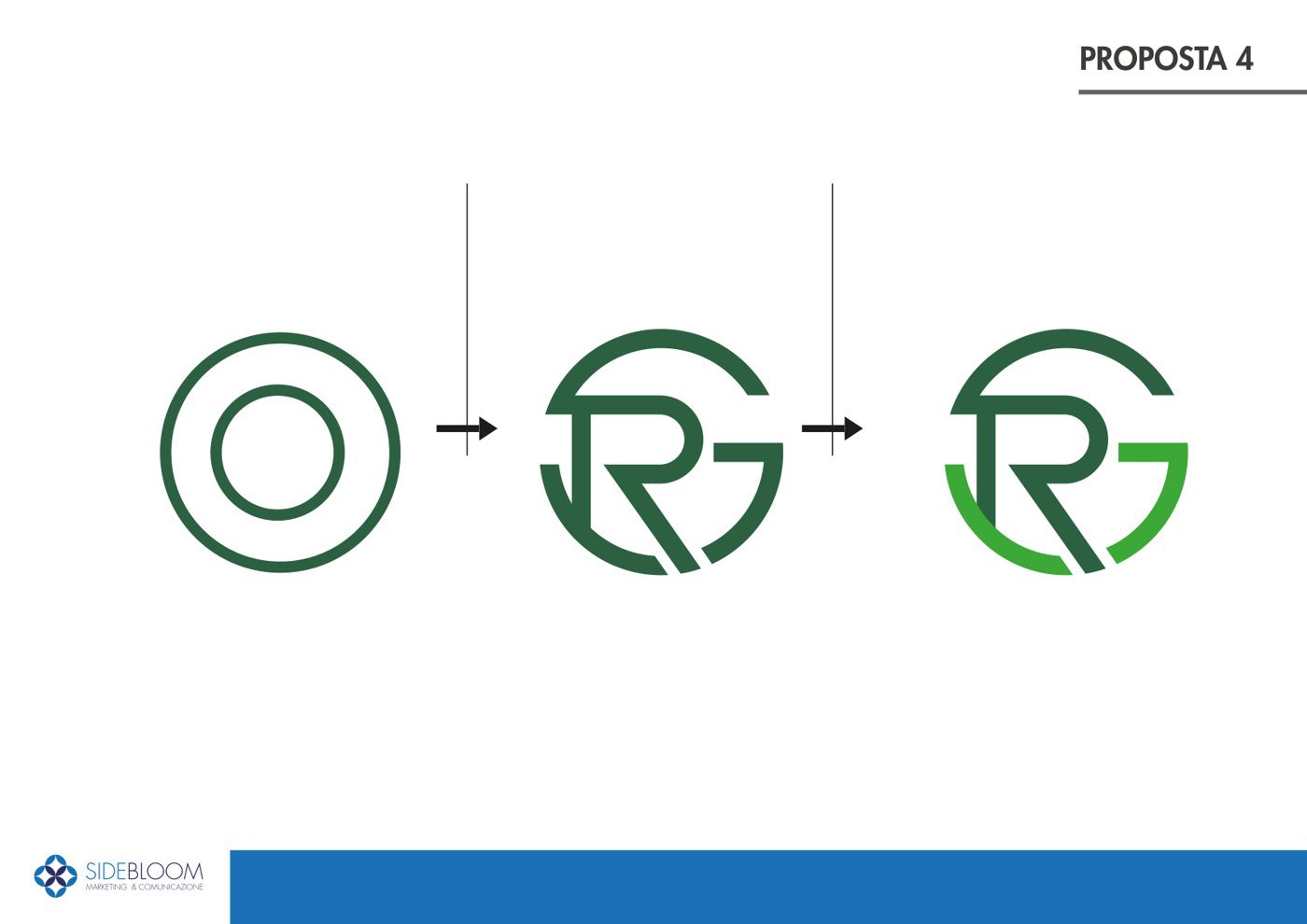 Costruzione del nuovo monogramma RG di GR Salumi