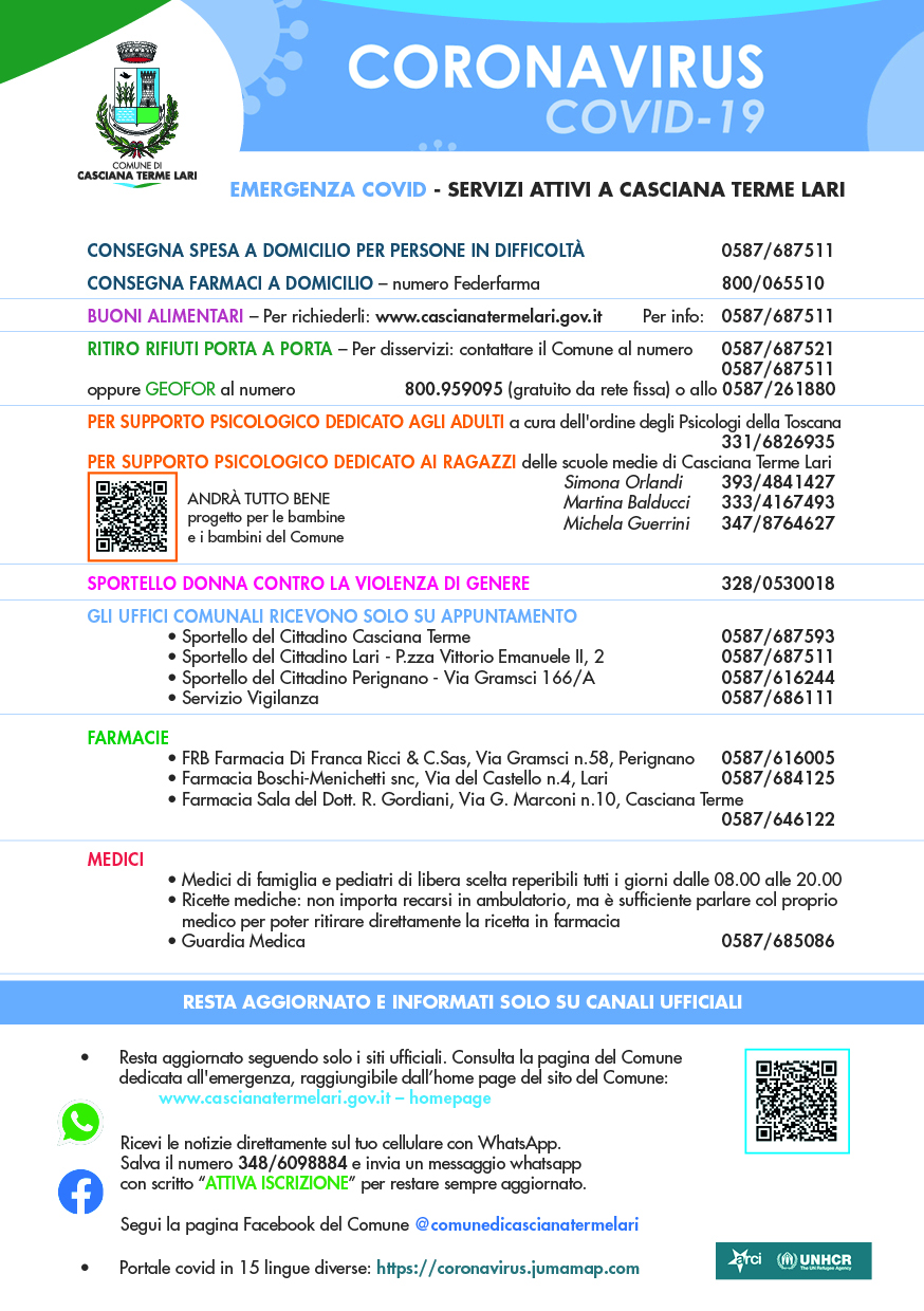 Casciana Terme Lari Informazione emergenza Covid