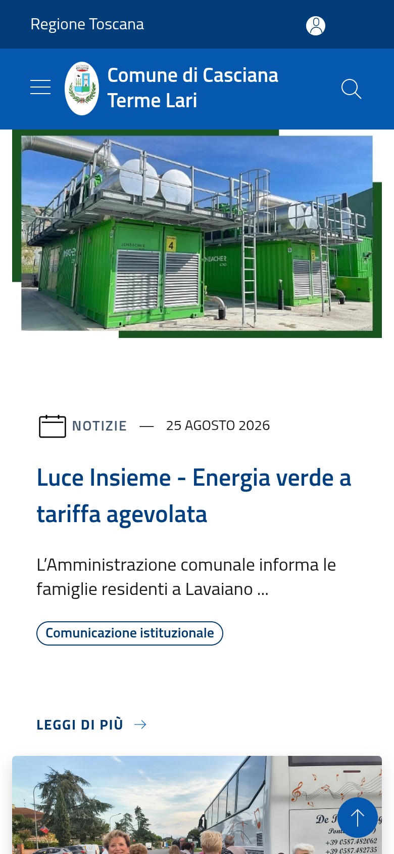 Casciana Terme Lari: oltre dieci anni di comunicazione pubblica vicina alle persone — vista iPhone