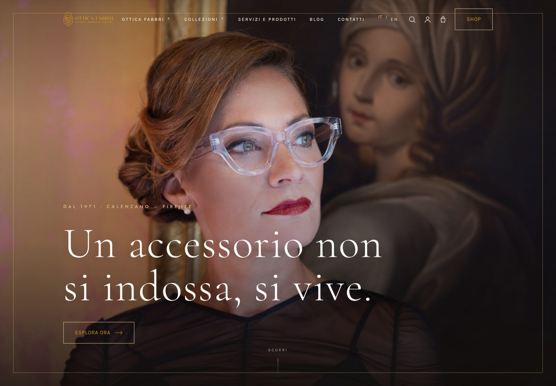 Ottica Fabbri: progettare online il proprio occhiale — vista desktop